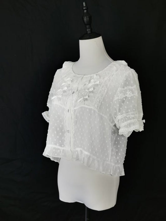 Lolita chiffon with bubble sleeves blouse