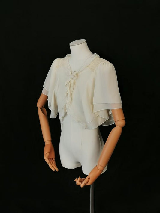 Lolita three color elegant chiffon shawl short style