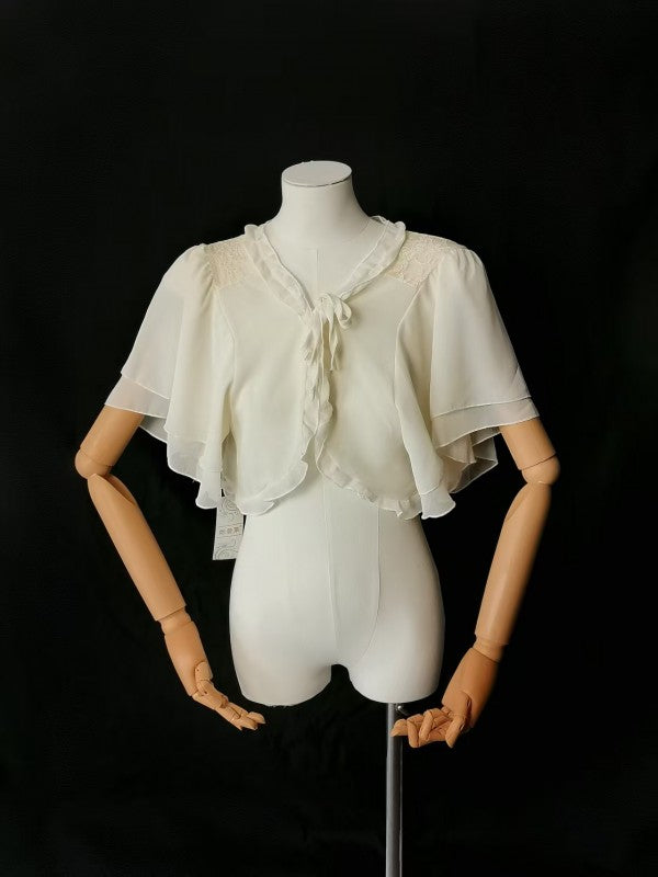 Lolita three color elegant chiffon shawl short style