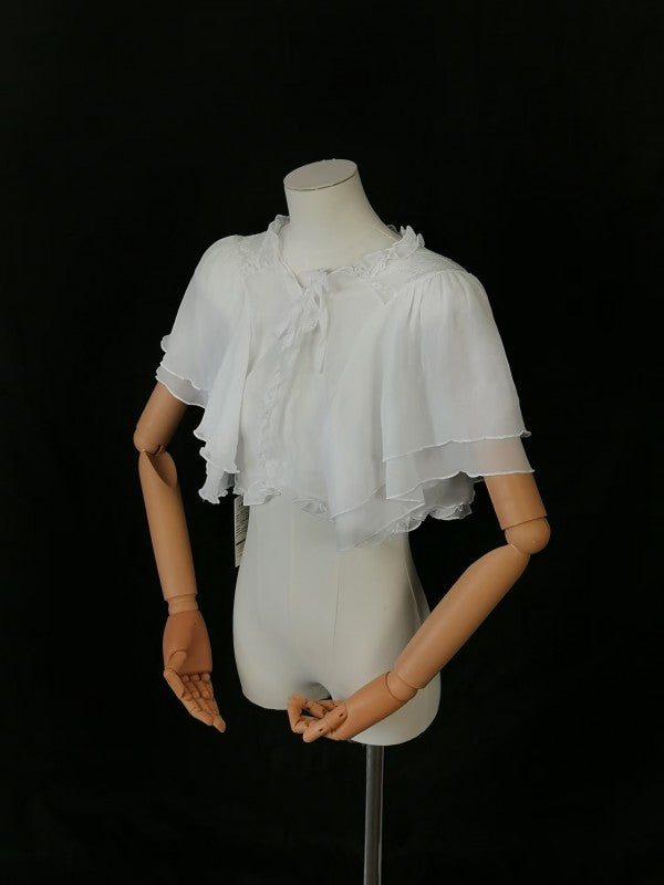 Lolita three color elegant chiffon shawl short style
