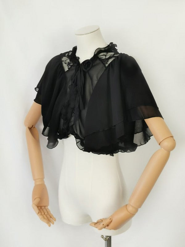 Lolita three color elegant chiffon shawl short style