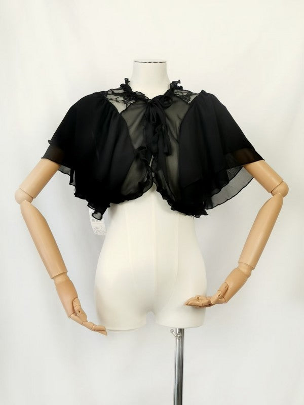 Lolita three color elegant chiffon shawl short style
