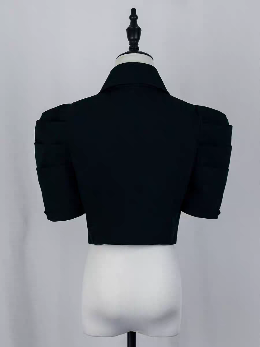 【Nocturne of the Dead】pointed neck short jacket with adjustable buckle