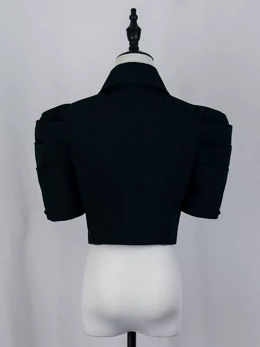 【Nocturne of the Dead】pointed neck short jacket with adjustable buckle