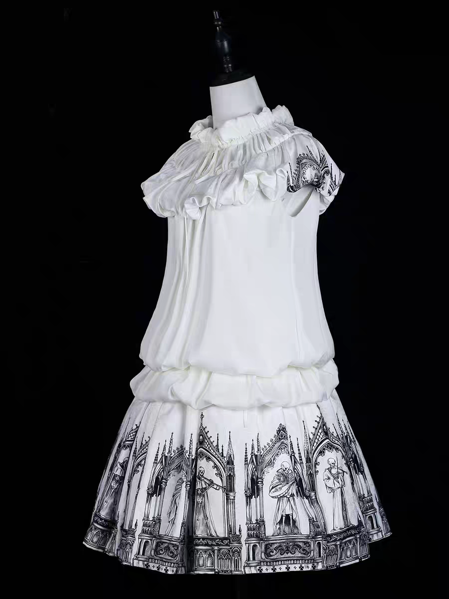 【Nocturne of the Dead】flower bud shirt can be drawstring