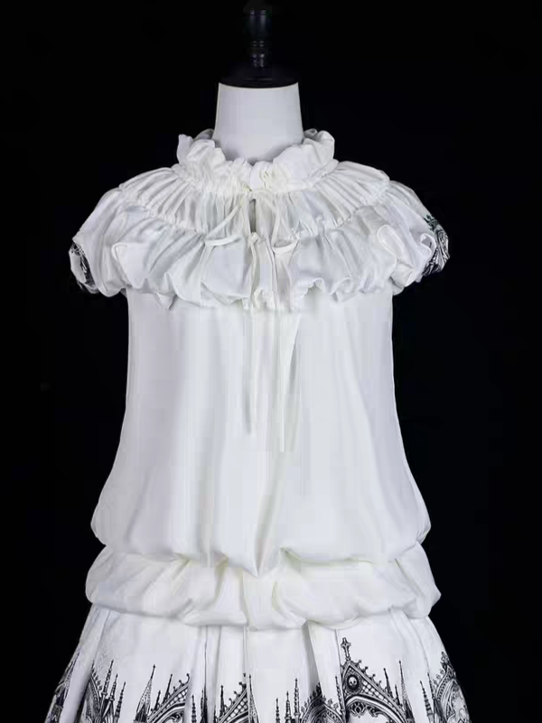 【Nocturne of the Dead】flower bud shirt can be drawstring