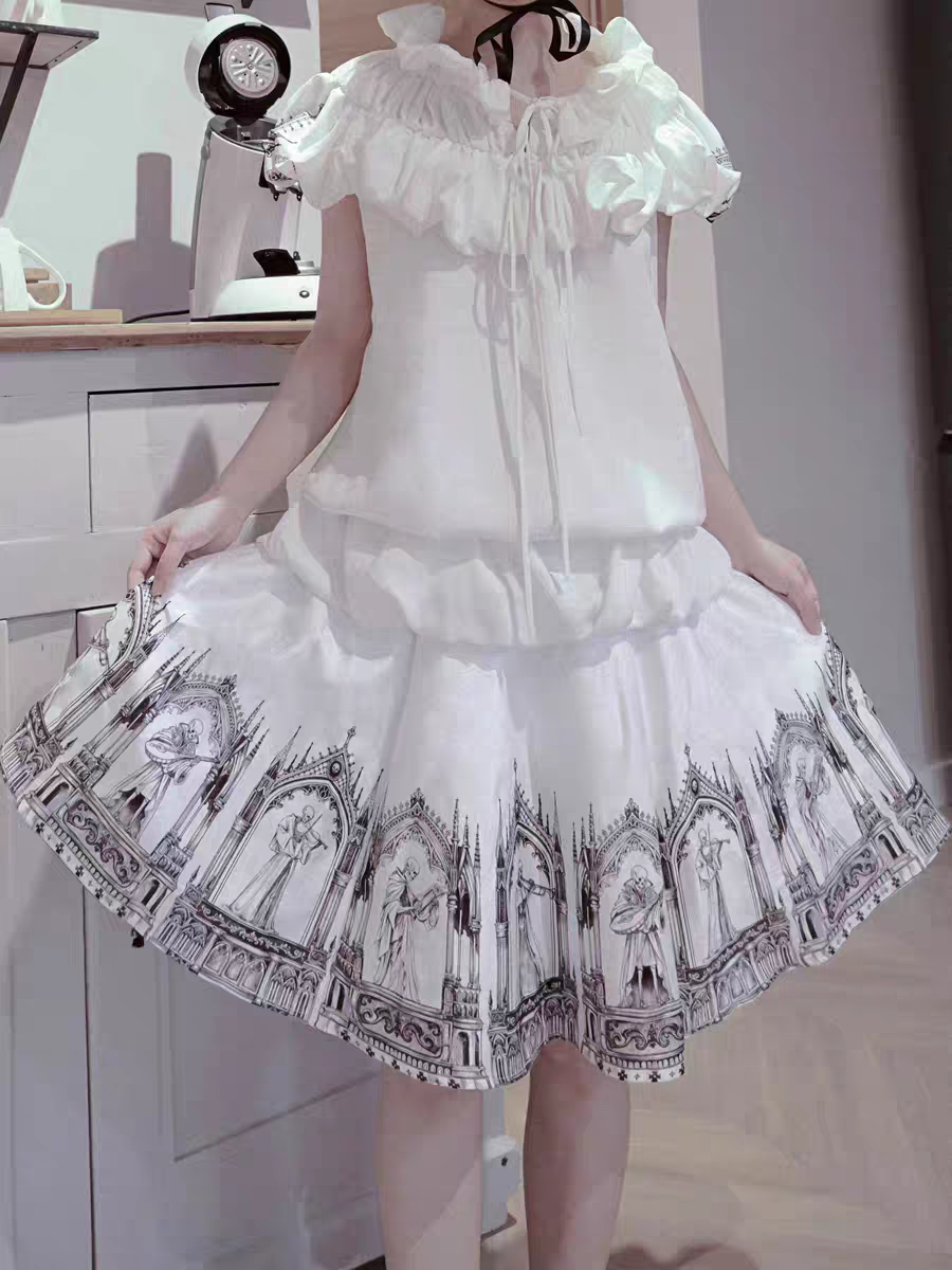 【Nocturne of the Dead】flower bud shirt can be drawstring
