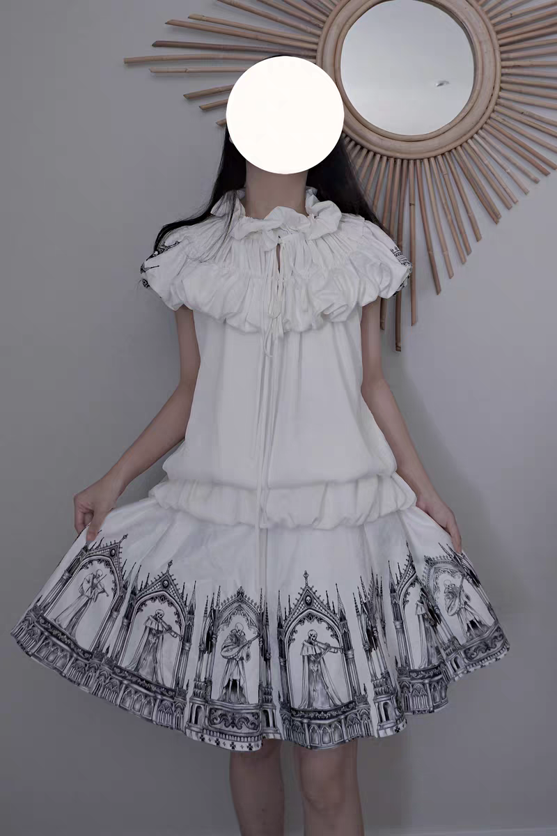 【Nocturne of the Dead】flower bud shirt can be drawstring