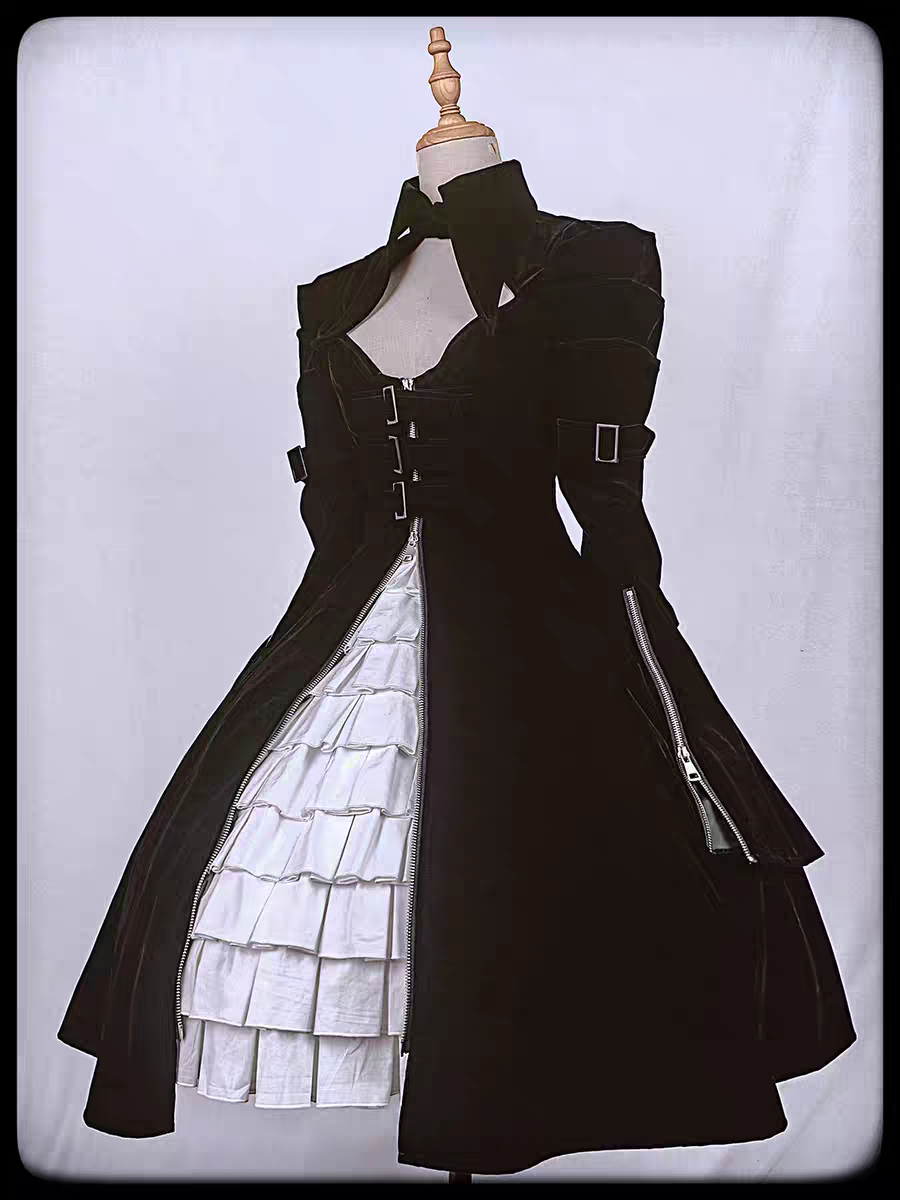 【 Dark Night Mission 】Multi layer H-shaped pleated cake skirt