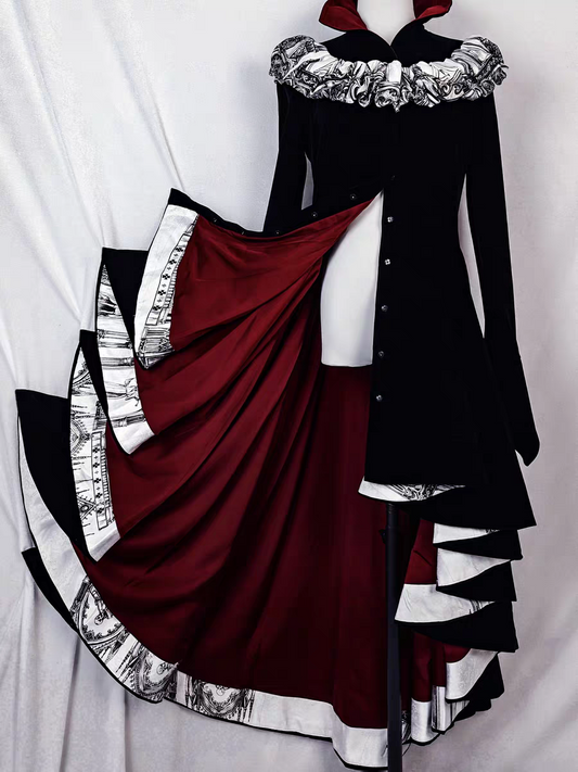 【Nocturne of the Dead】Long velvet irregular hem dress