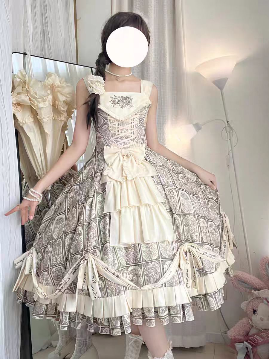 Plant Catalog Gorgeous JSK Original Printed Dress Accessories Detachable Dress