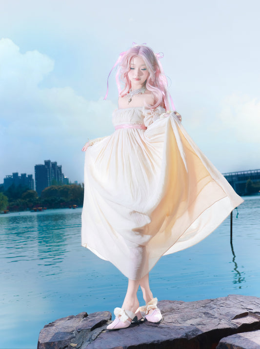 Elegant White Empire Lolita Dress Classic Style
