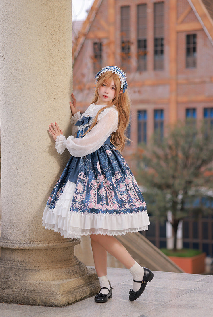 Elegant Palace Lolita Open Collar JSK Dress