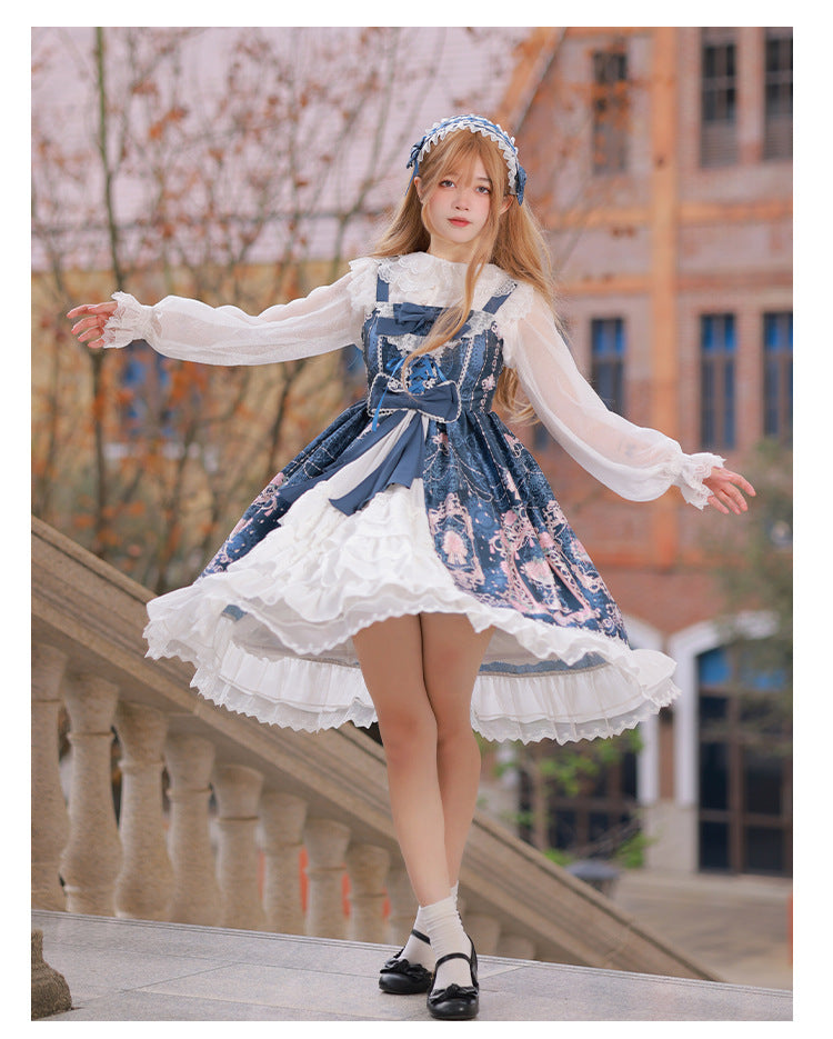 Elegant Palace Lolita Open Collar JSK Dress