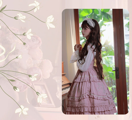 【 Moli 】 Elegant and Sweet Lolita Daily Embroidered Dress JSK