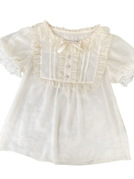 Weaving Garden Cute Bubble Sleeves Short Sleeves