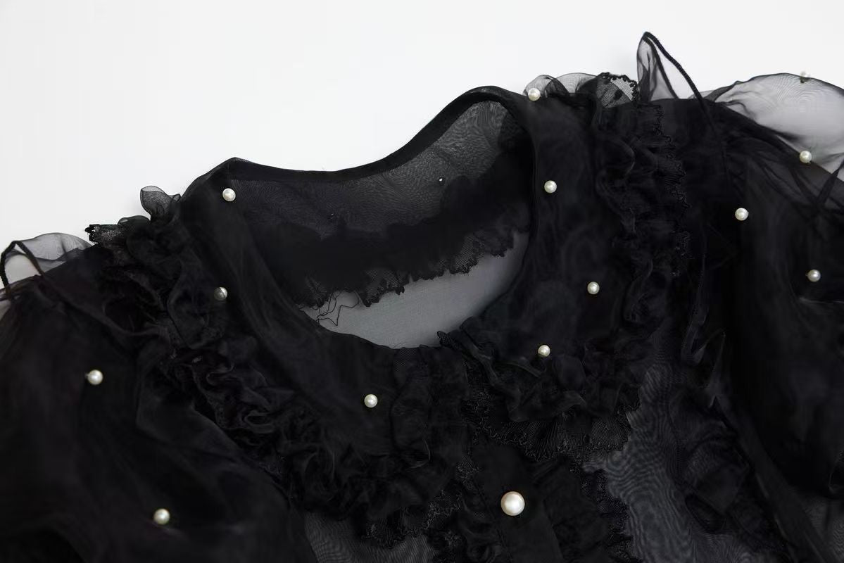 【Scattered starlight】 bubble sleeve shirt