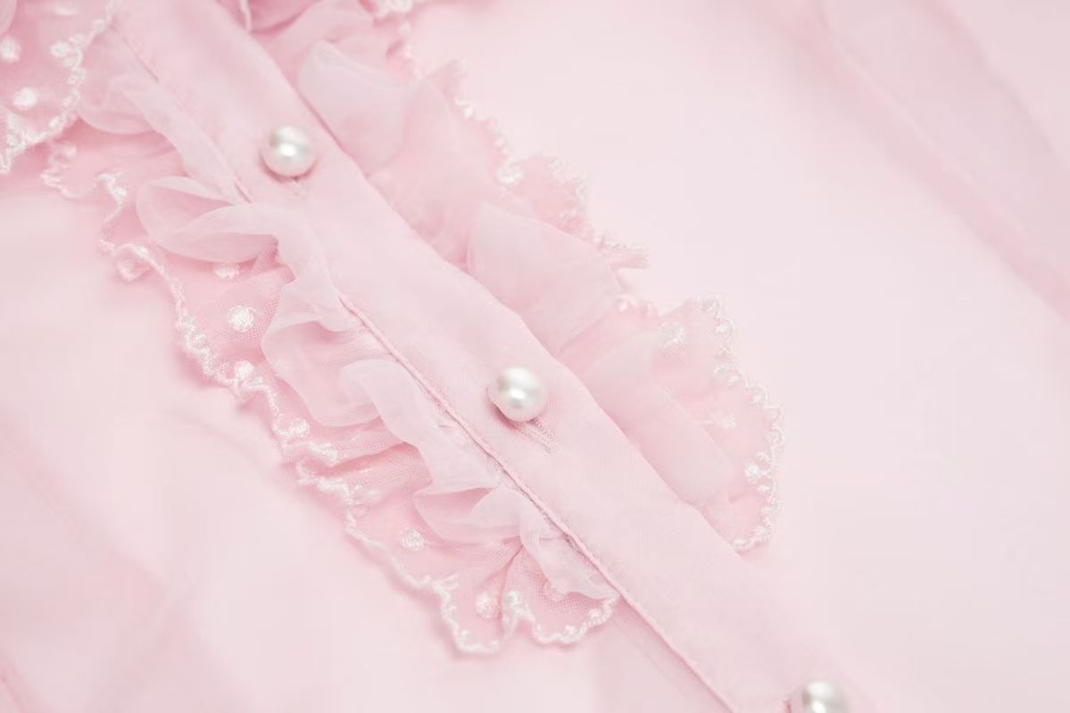 【Scattered starlight】 bubble sleeve shirt