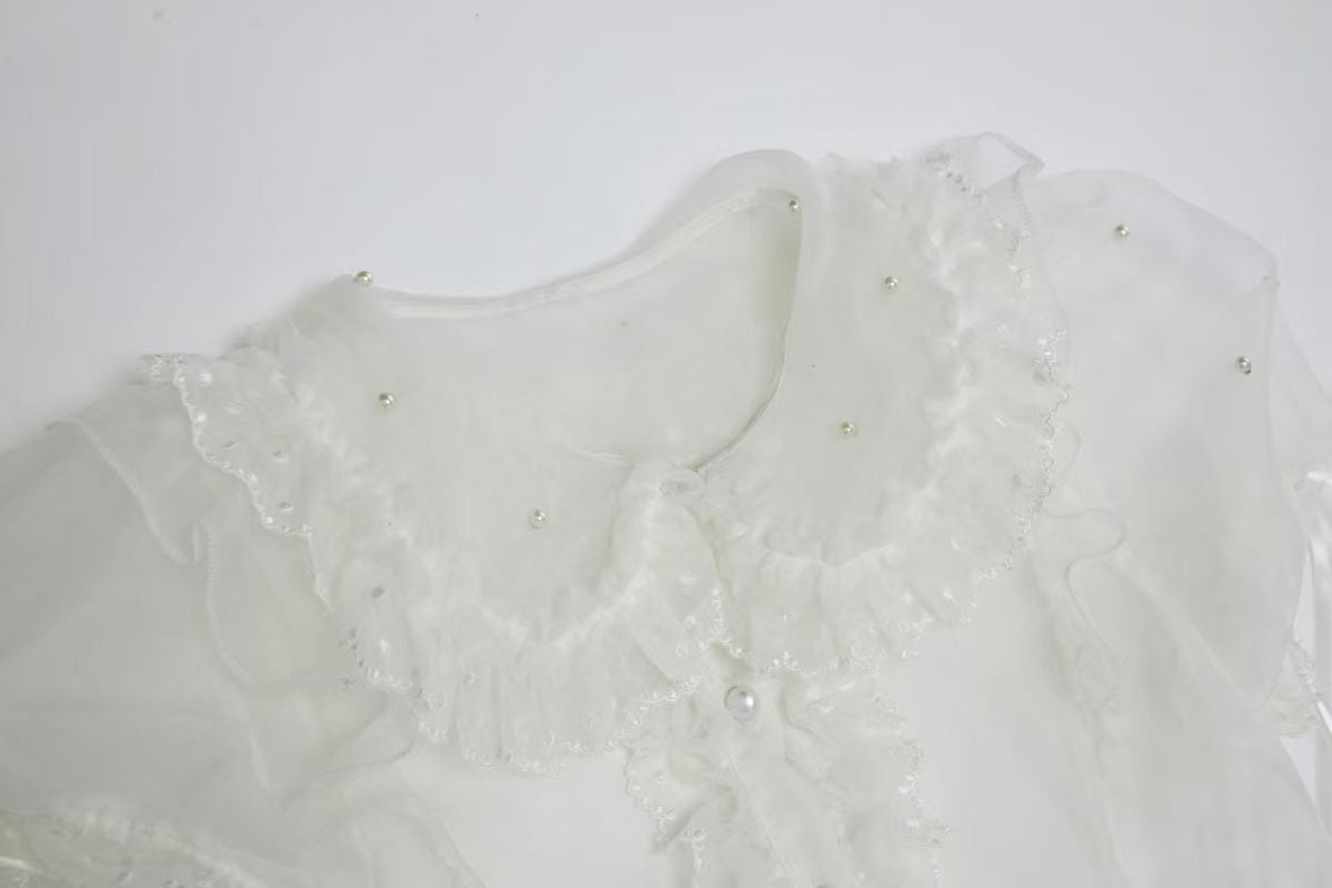 【Scattered starlight】 bubble sleeve shirt