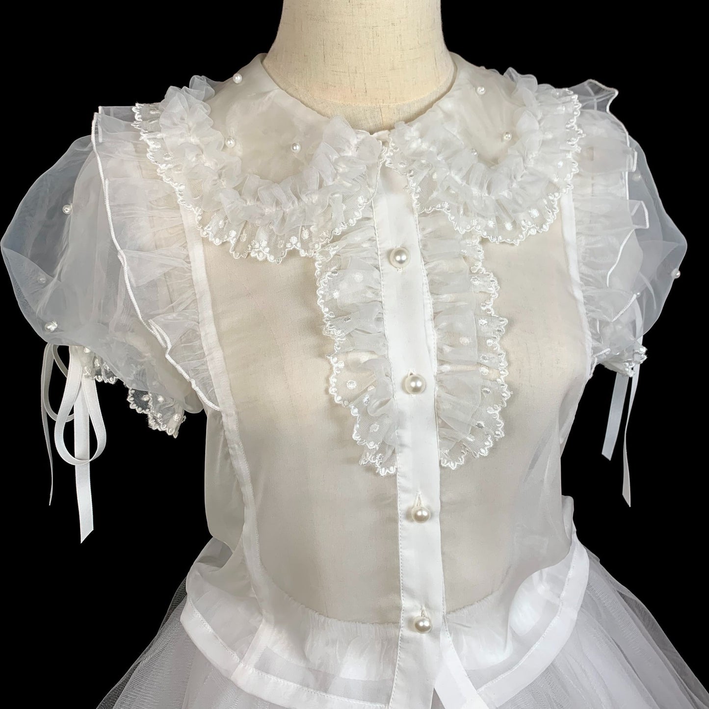 【Scattered starlight】 bubble sleeve shirt