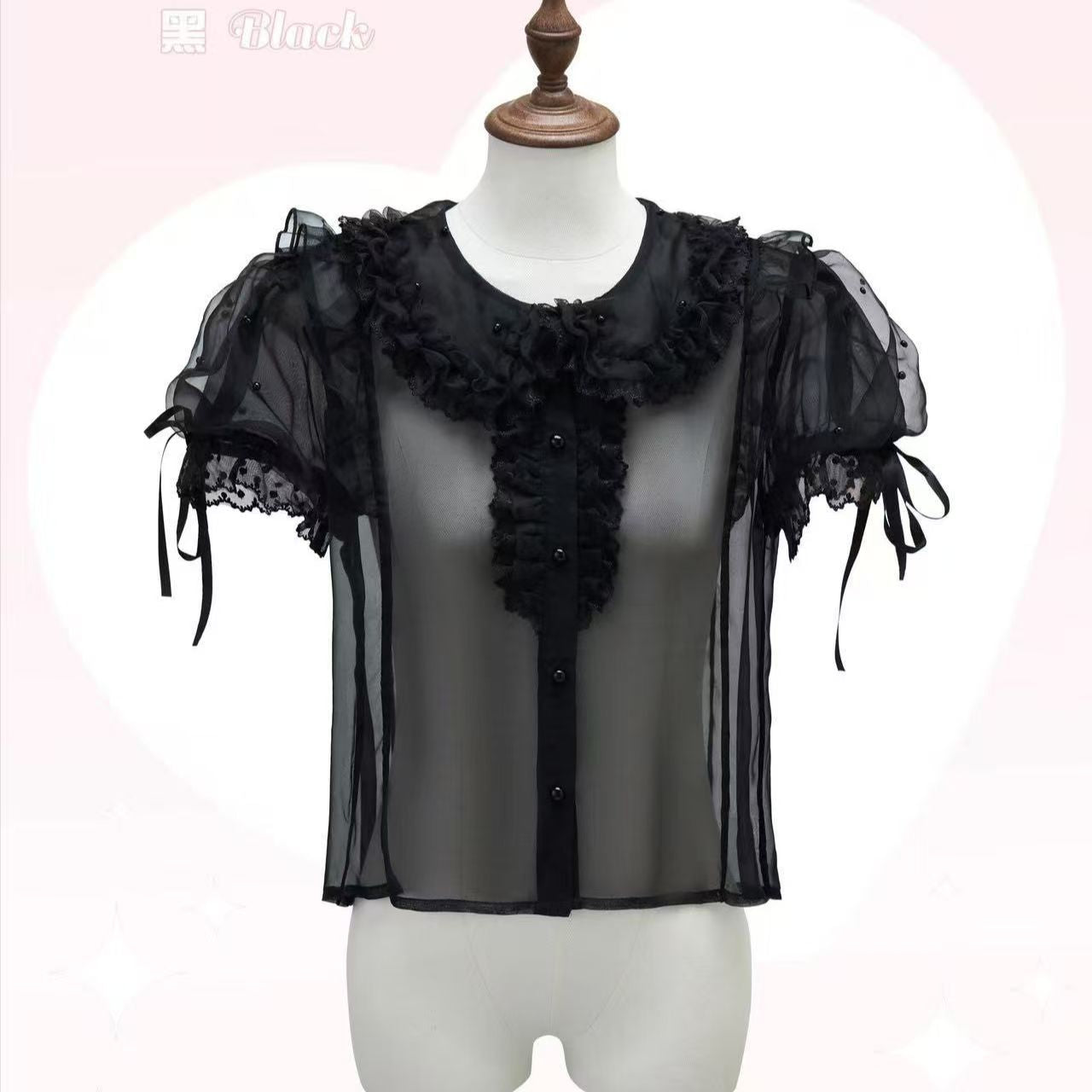【Scattered starlight】 bubble sleeve shirt