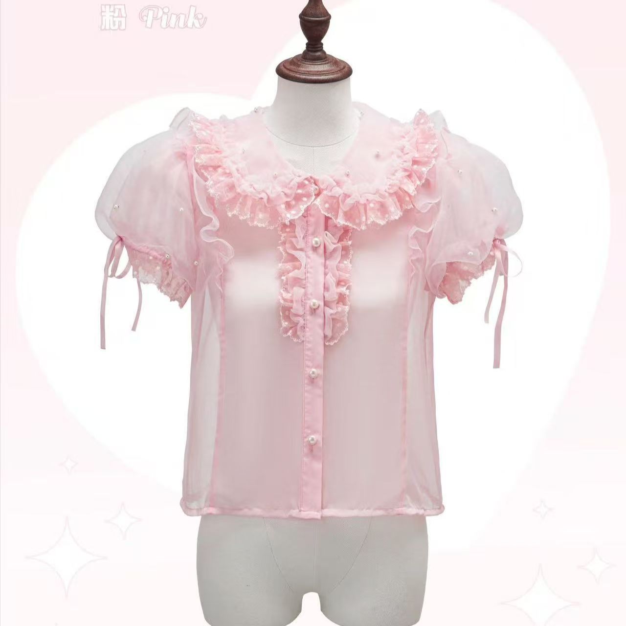 【Scattered starlight】 bubble sleeve shirt