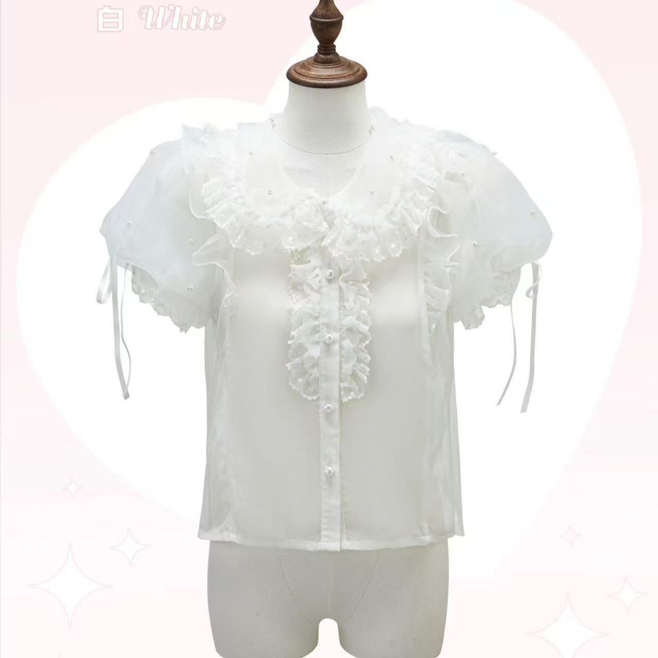 【Scattered starlight】 bubble sleeve shirt