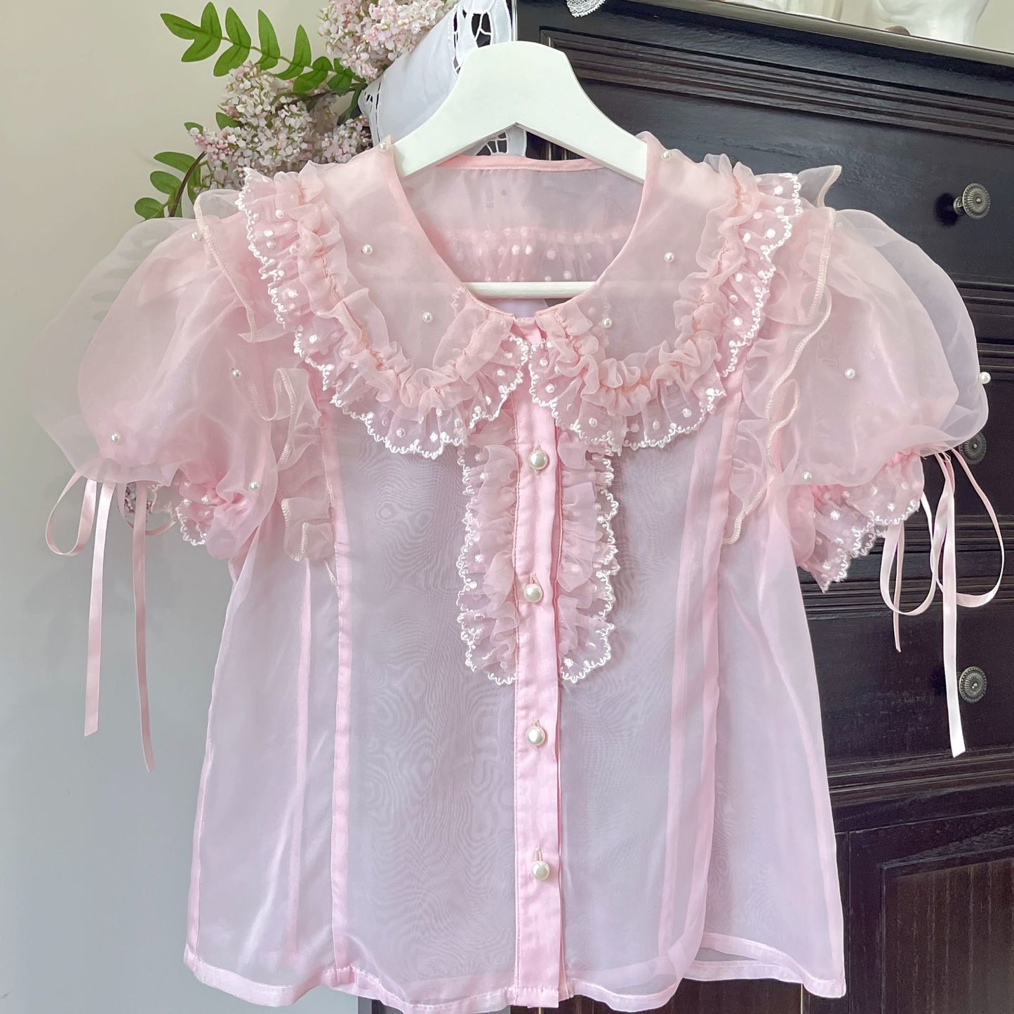 【Scattered starlight】 bubble sleeve shirt