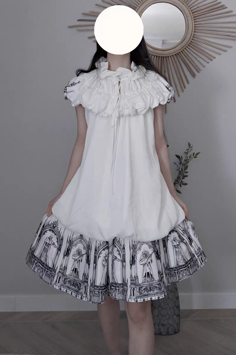 【Nocturne of the Dead】flower bud shirt can be drawstring