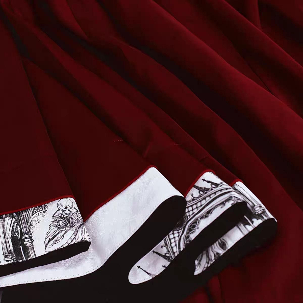 【Nocturne of the Dead】Long velvet irregular hem dress