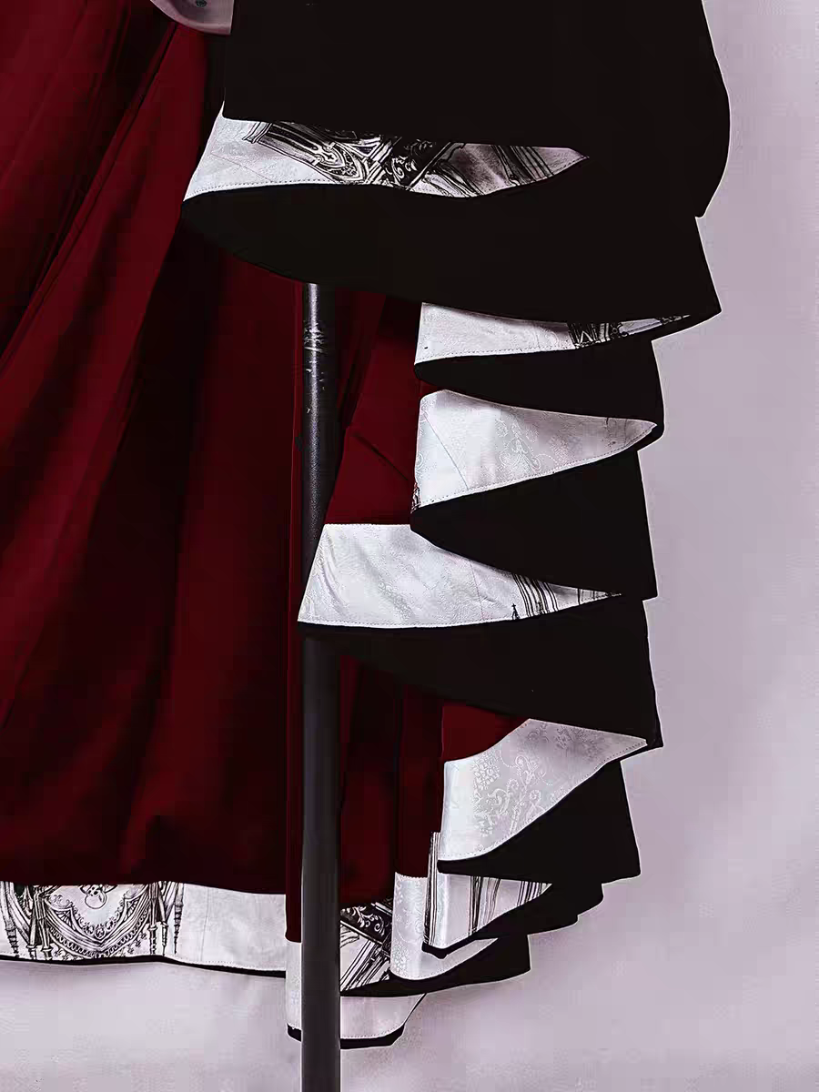 【Nocturne of the Dead】Long velvet irregular hem dress