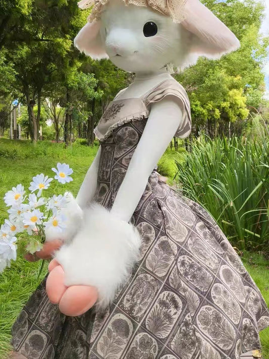 Plant Catalog Concise JSK  I-Fold Slimming Original Printed Dress