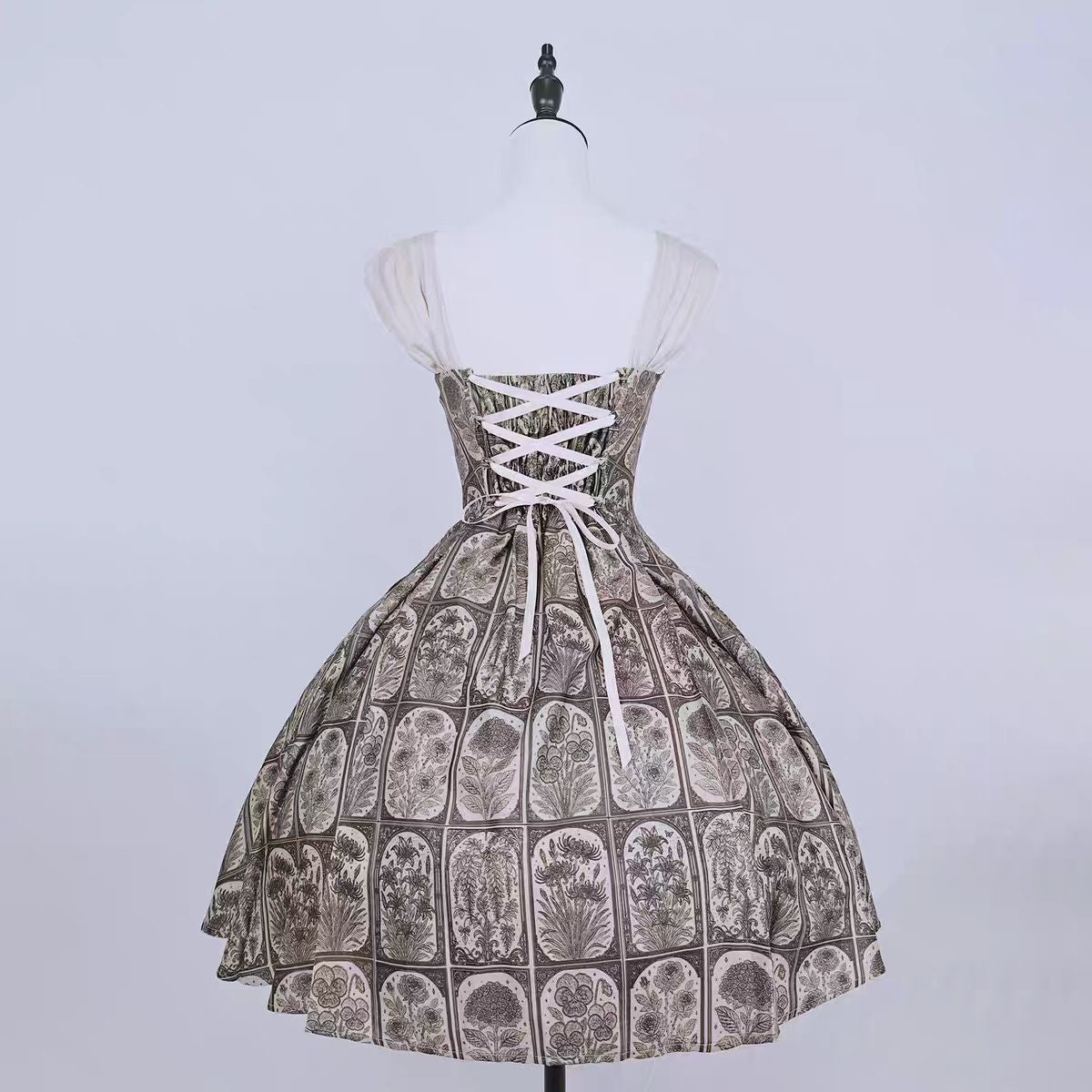 Plant Catalog Concise JSK  I-Fold Slimming Original Printed Dress