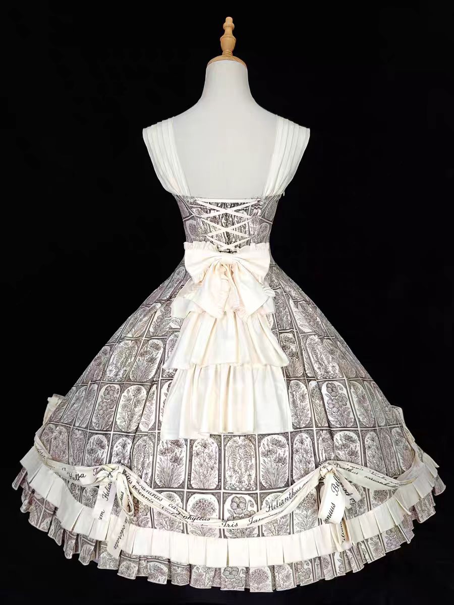 Plant Catalog Gorgeous JSK Original Printed Dress Accessories Detachable Dress