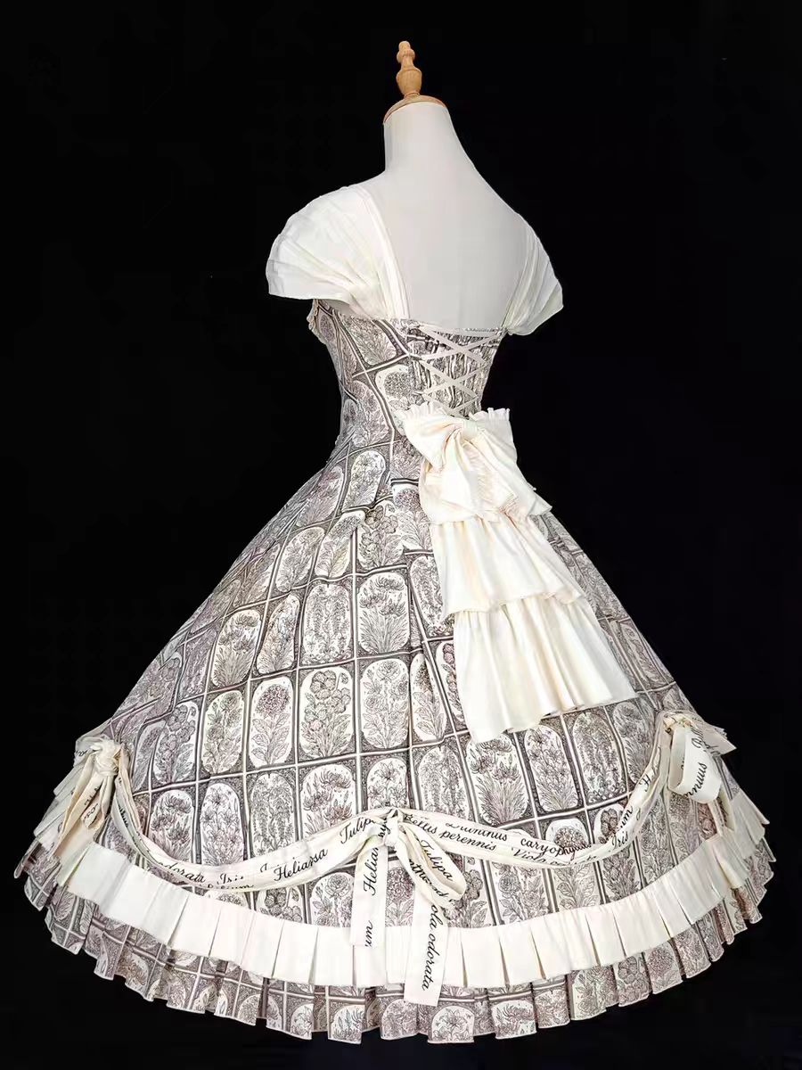 Plant Catalog Gorgeous JSK Original Printed Dress Accessories Detachable Dress