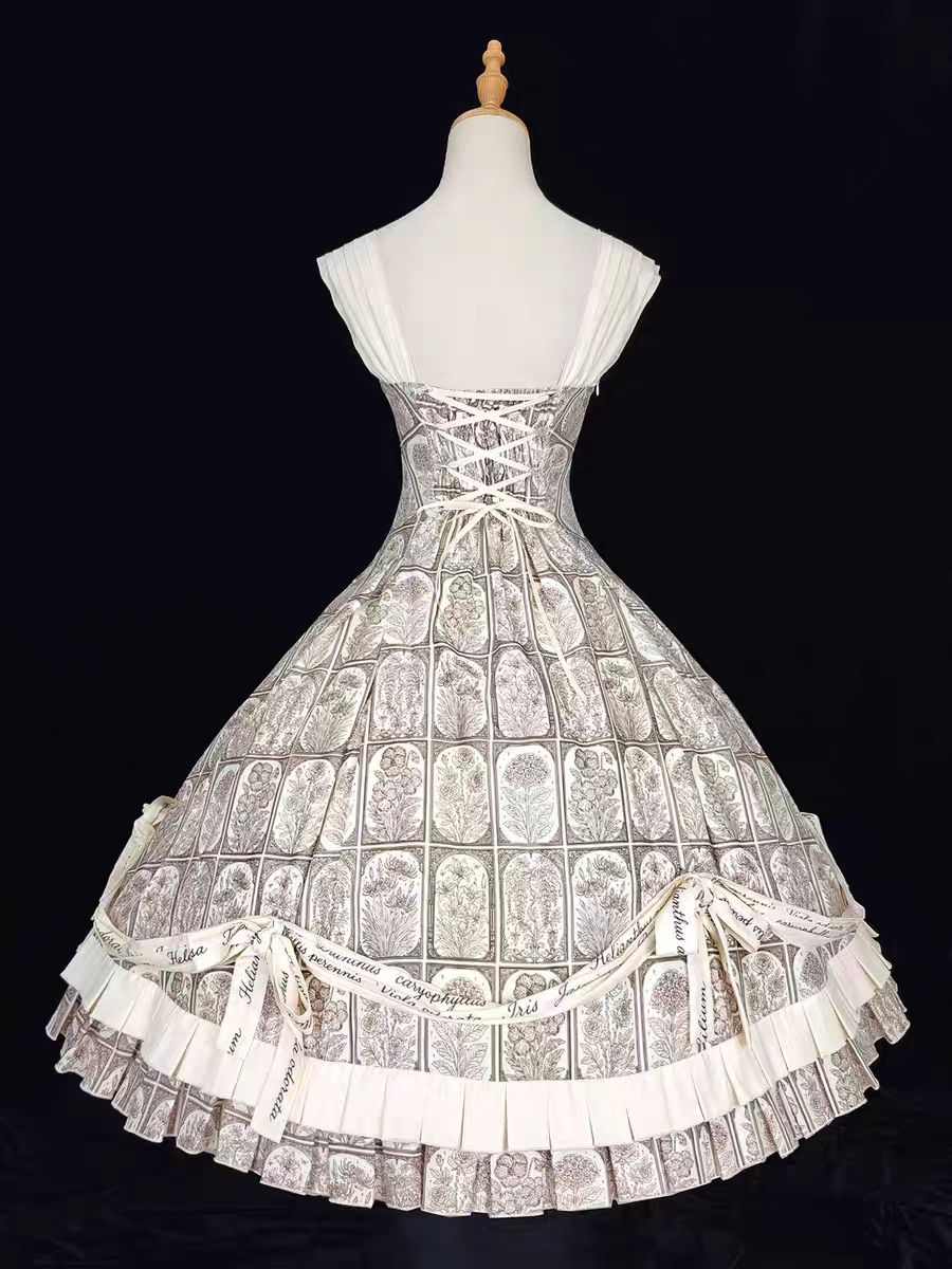 Plant Catalog Gorgeous JSK Original Printed Dress Accessories Detachable Dress