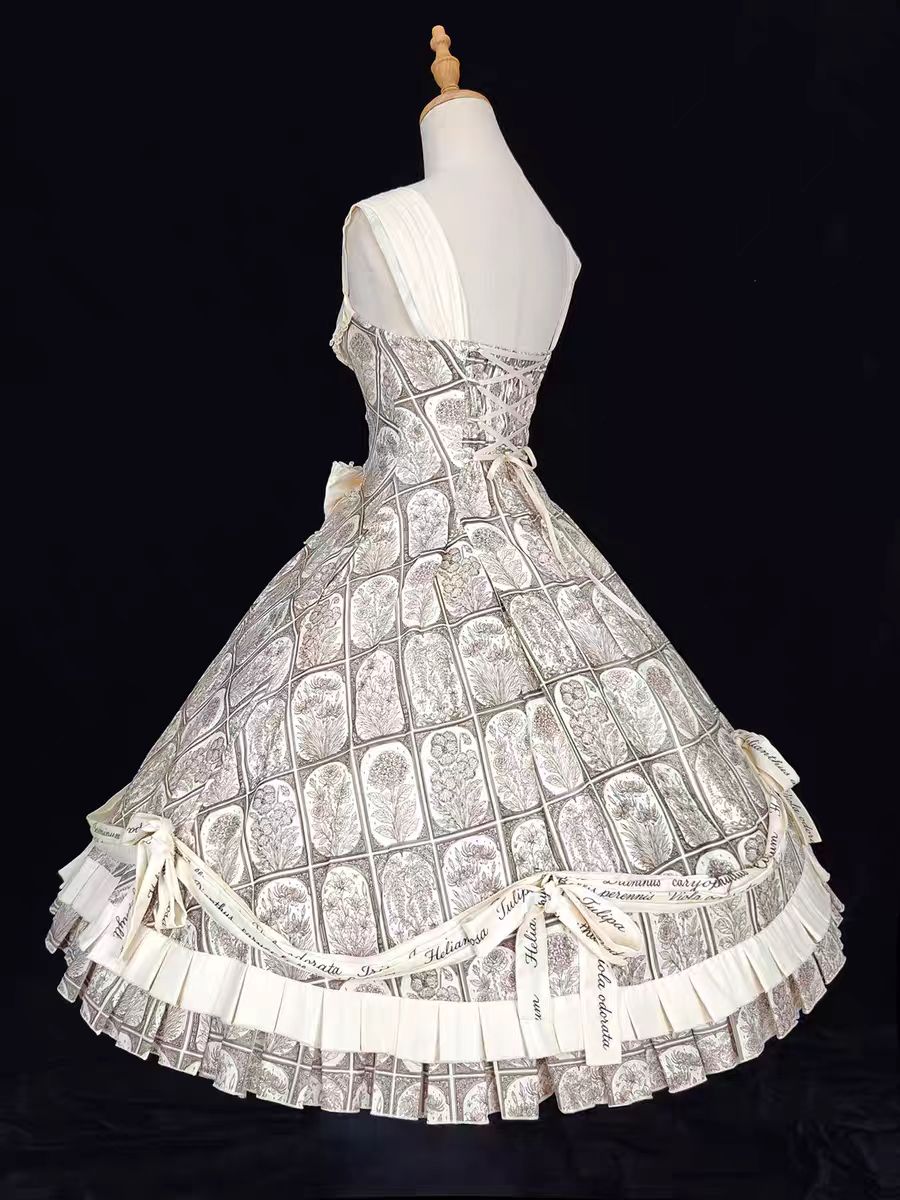 Plant Catalog Gorgeous JSK Original Printed Dress Accessories Detachable Dress