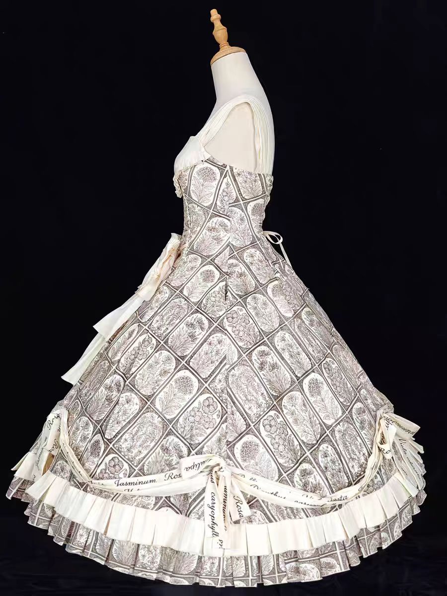 Plant Catalog Gorgeous JSK Original Printed Dress Accessories Detachable Dress