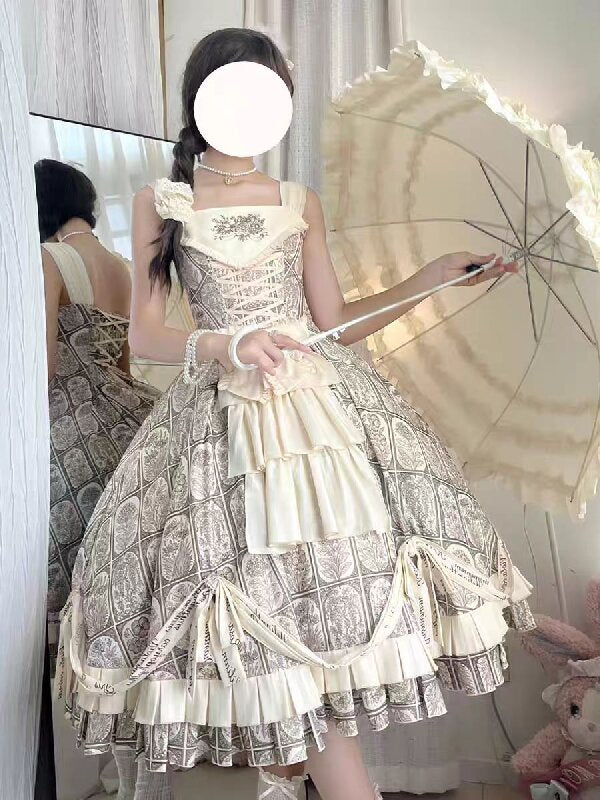 Plant Catalog Gorgeous JSK Original Printed Dress Accessories Detachable Dress