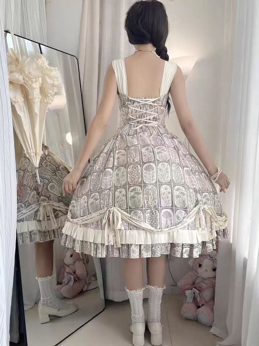 Plant Catalog Gorgeous JSK Original Printed Dress Accessories Detachable Dress