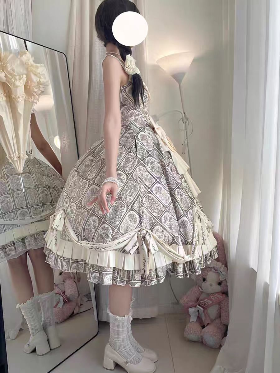 Plant Catalog Gorgeous JSK Original Printed Dress Accessories Detachable Dress