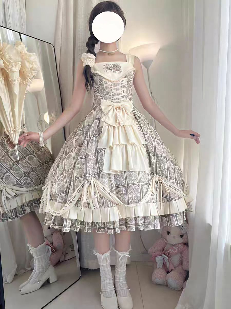 Plant Catalog Gorgeous JSK Original Printed Dress Accessories Detachable Dress