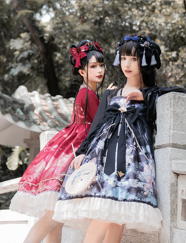 Moon Shadow Chinese Style Cheongsam Lolita Long Sleeve OP
