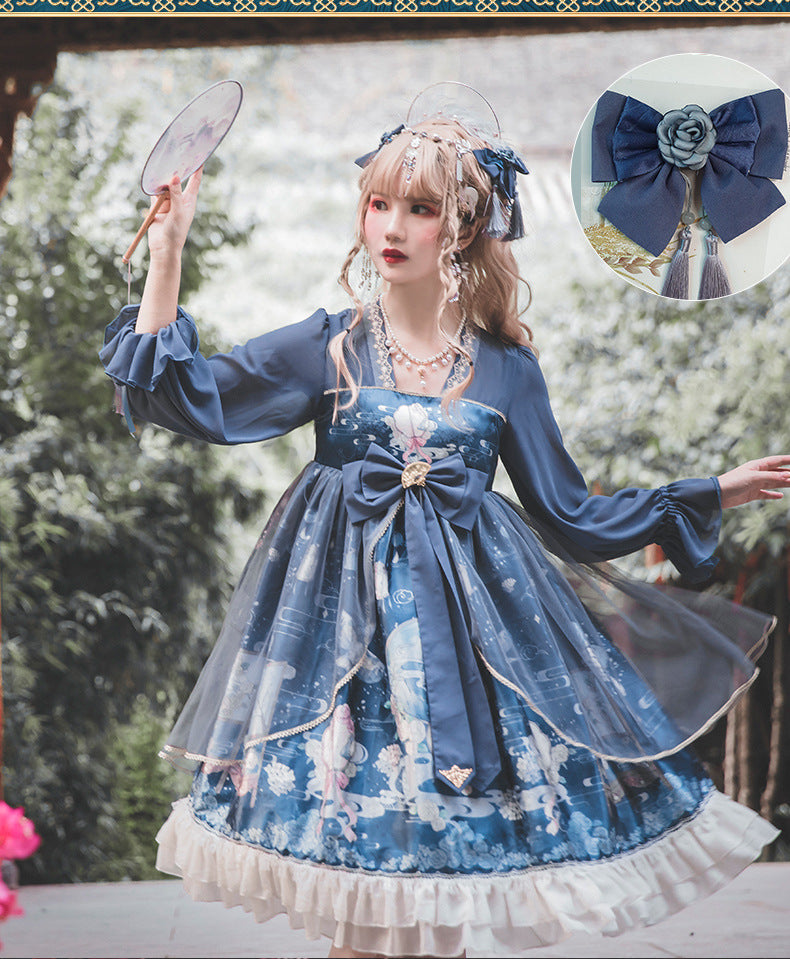 Moon Shadow Chinese Style Cheongsam Lolita Long Sleeve OP