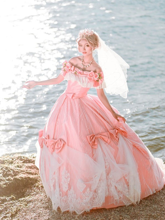 Rose Song Elegant Vintage Gown One-piece