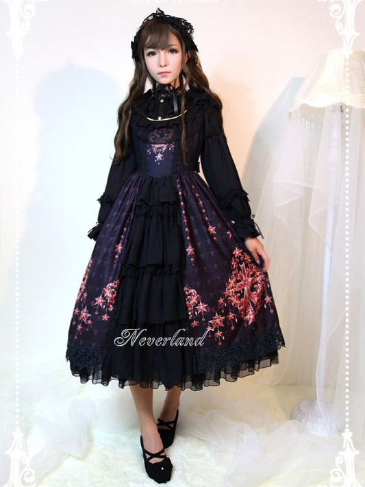 Vintage Palace Style Jewel Swan Open Front JSK Jumperskirt Lolita Dress