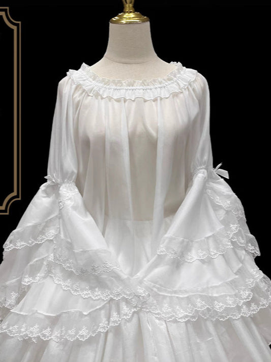 [Evening Star] Summer Sleeves Chiffon Lolita Shirt