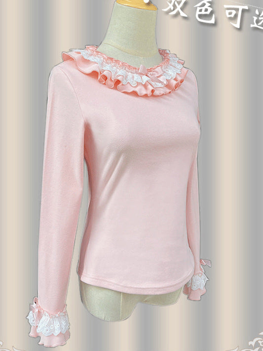 Lolita skin friendly warm velvet elastic base shirt