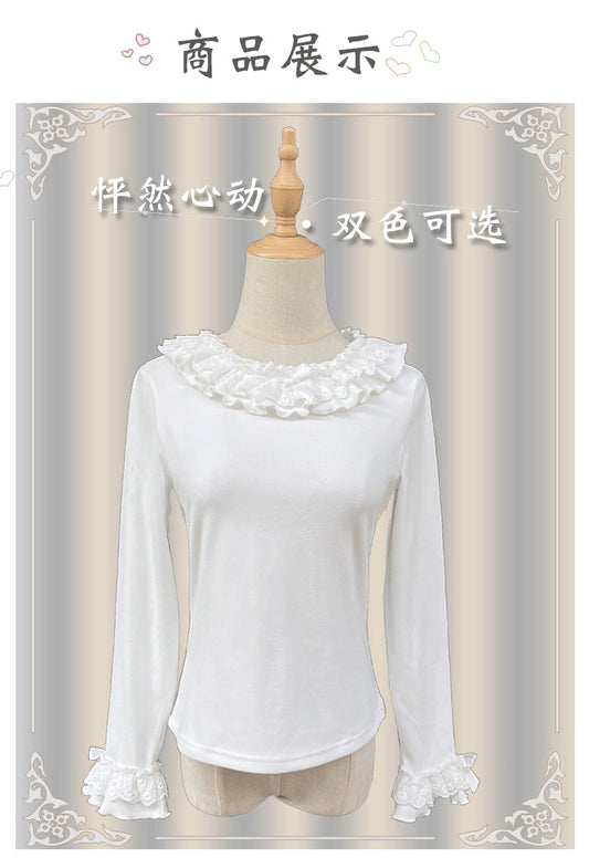 Lolita skin friendly warm velvet elastic base shirt