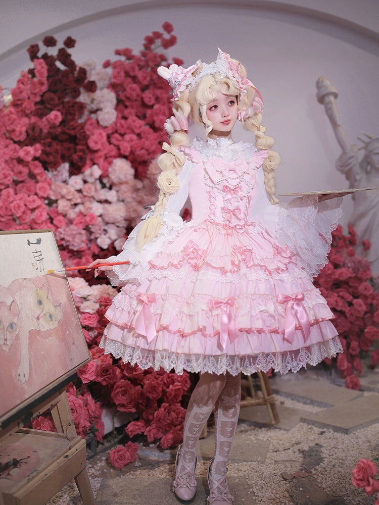 [Love Notebook] Sweet Doll Multi Color Optional JSK Lolita